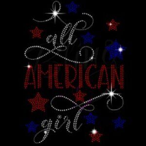 ✨ All American Girl Rhinestone T-Shirt | 4th of July Bling Tee